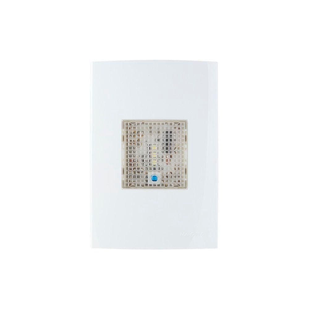 Luz De Emergência Margirius Clean-sleek 3 Leds Standard Com Placa 4x2 Branco