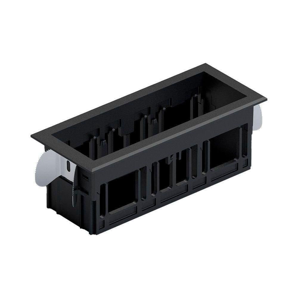 Moldura De Embutir Nordecor 6677 Para 3 Módulos Tap Preto