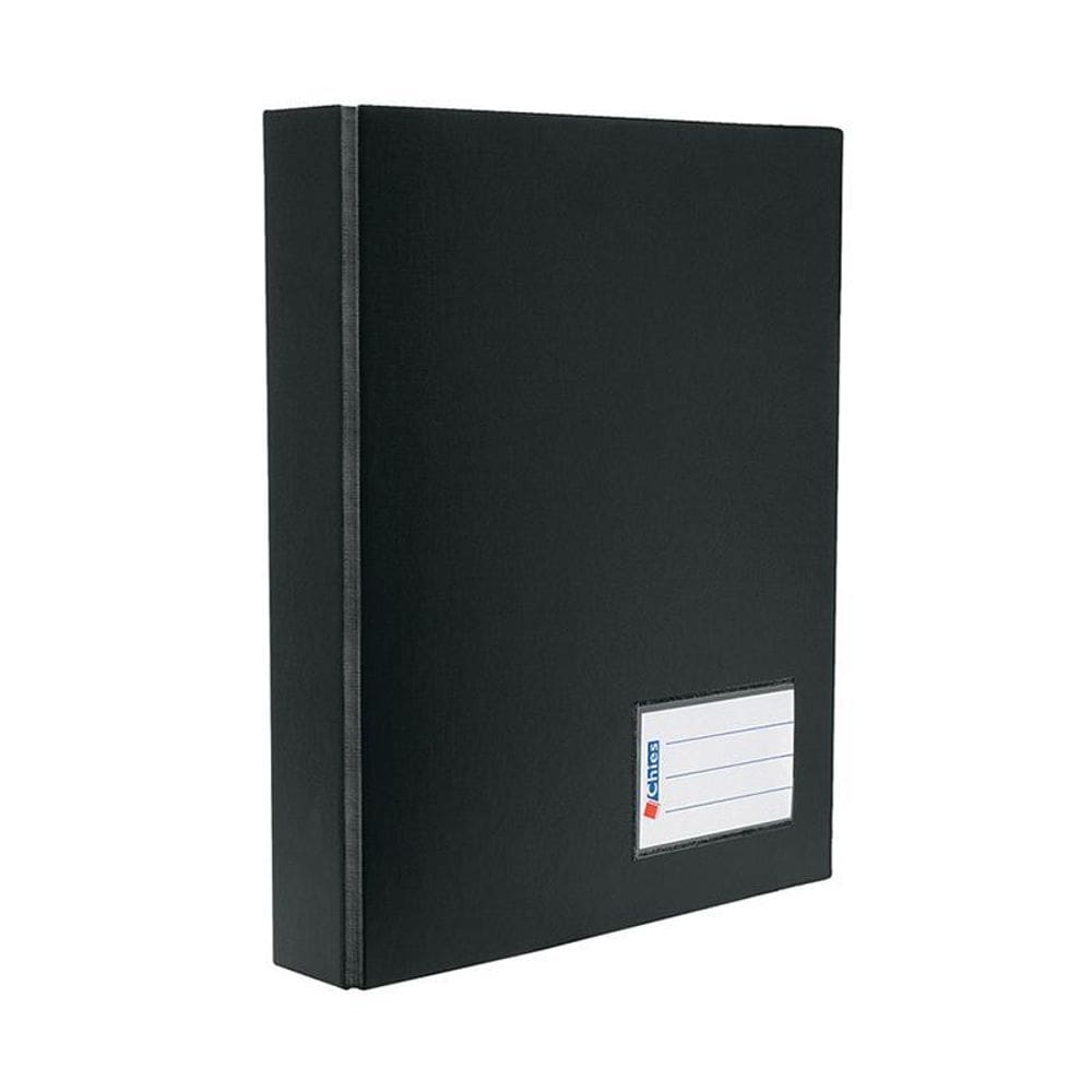 Pasta catálogo A4 jumbo 1224 preta c/ 100 plásticos Chies