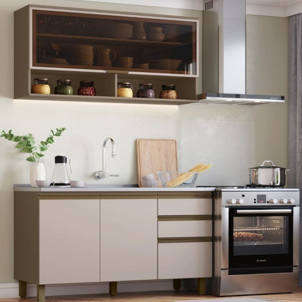 Cozinha Modulada 2 peças 3 Portas 3 Gavetas S/ Tampo Connect