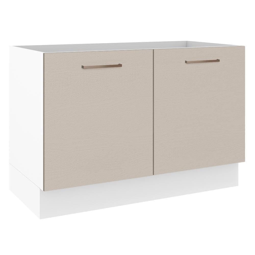 Balcão Gabinete De Pia 2 Portas Branco/crema Agata Madesa Branco/crema