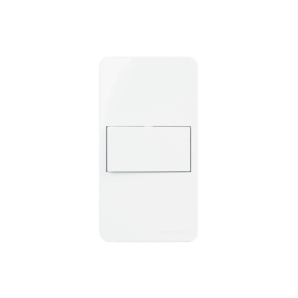 Placa Para Condulete Caixa 3-4” Com Interruptor Simples Margirius Sleek 10a Branca Branco