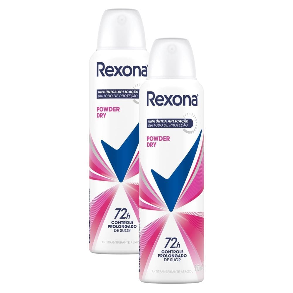 Kit 2 Desodorante Powder Dry Rexona Aerosol Antitranspirante 48h 150ml