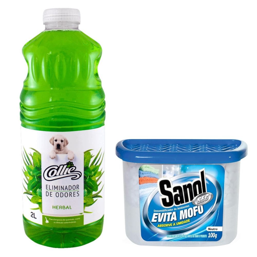Kit Eliminador de Odor Collie 2L Antimofo Perfumado 100g
