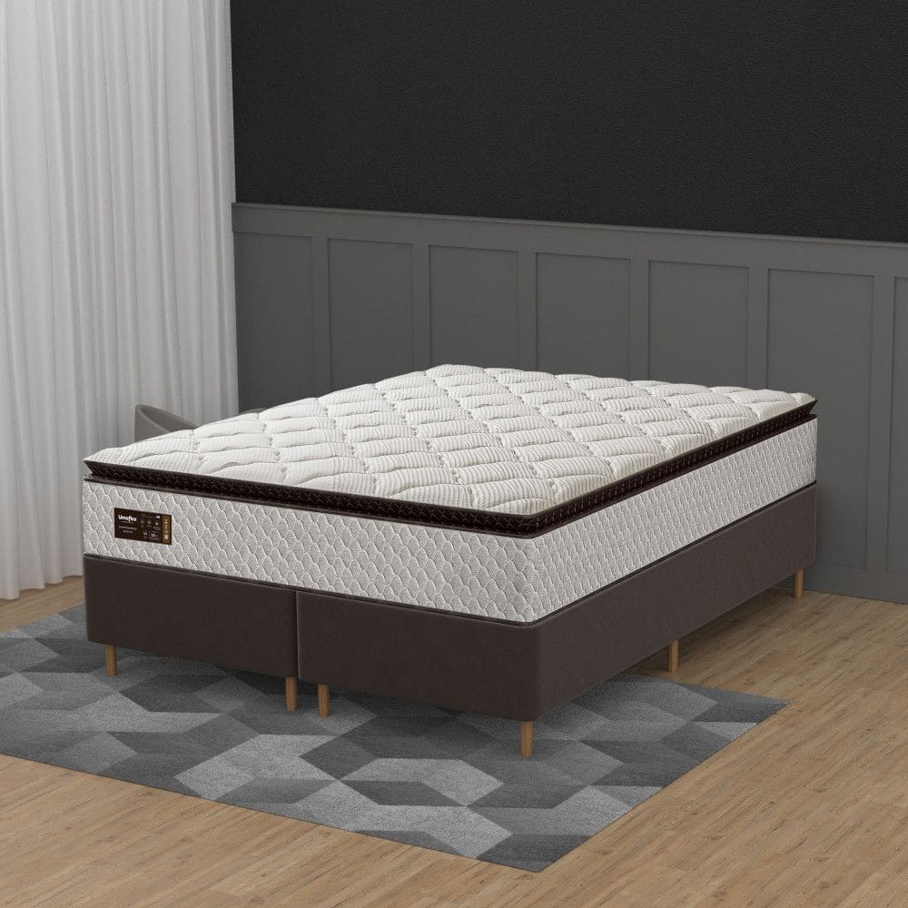 Cama Box King 193cm Pillow Top Molas Ensacadas Majestic Umaflex Base 2 CEN