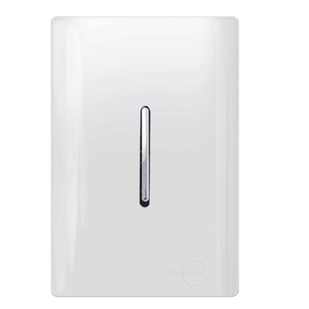 Interruptor Simples Vertical Cromado com Placa - DC-12001 - NOVARA