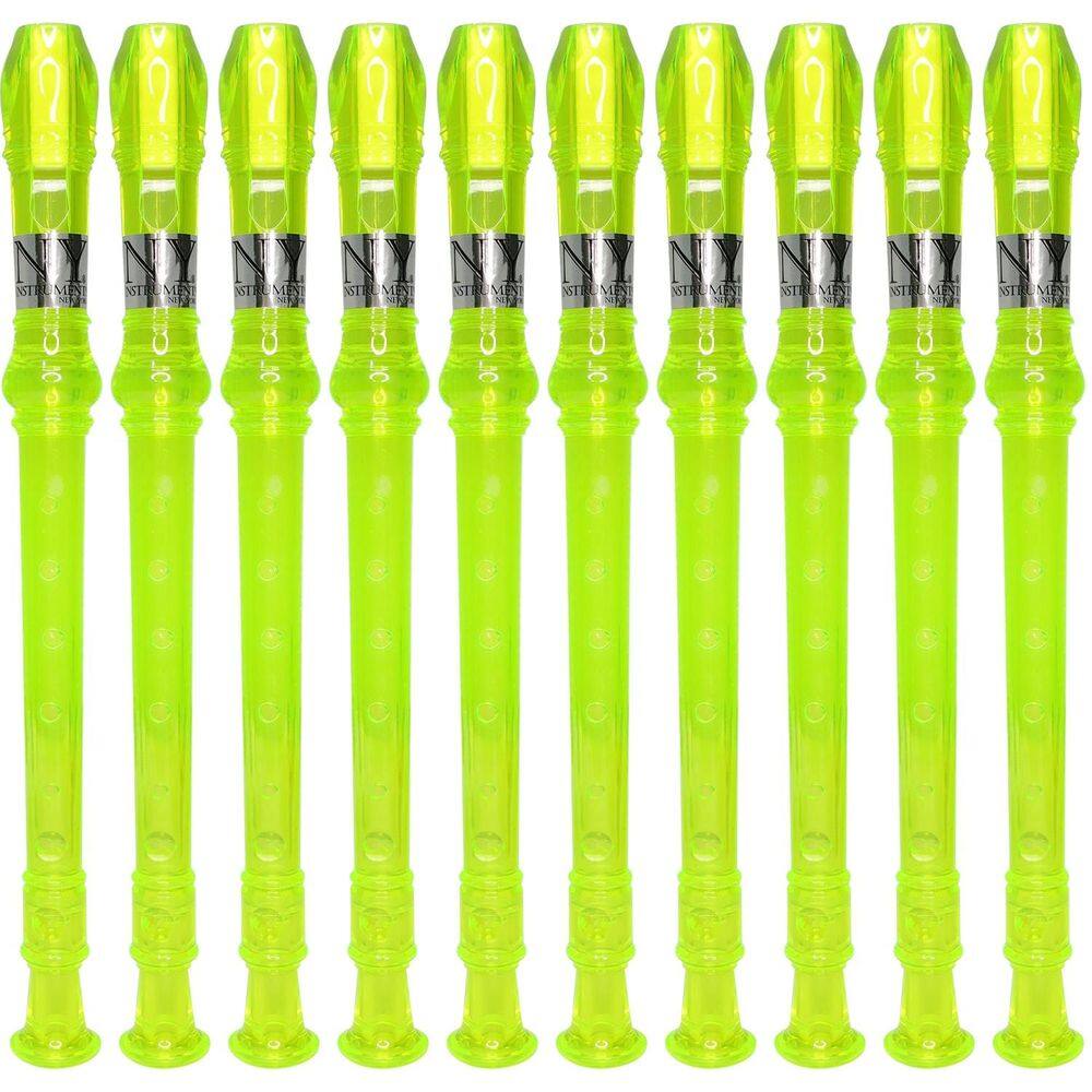 Kit 100 Flautas Doce Germânica Verde Translucida FL 20G G NY