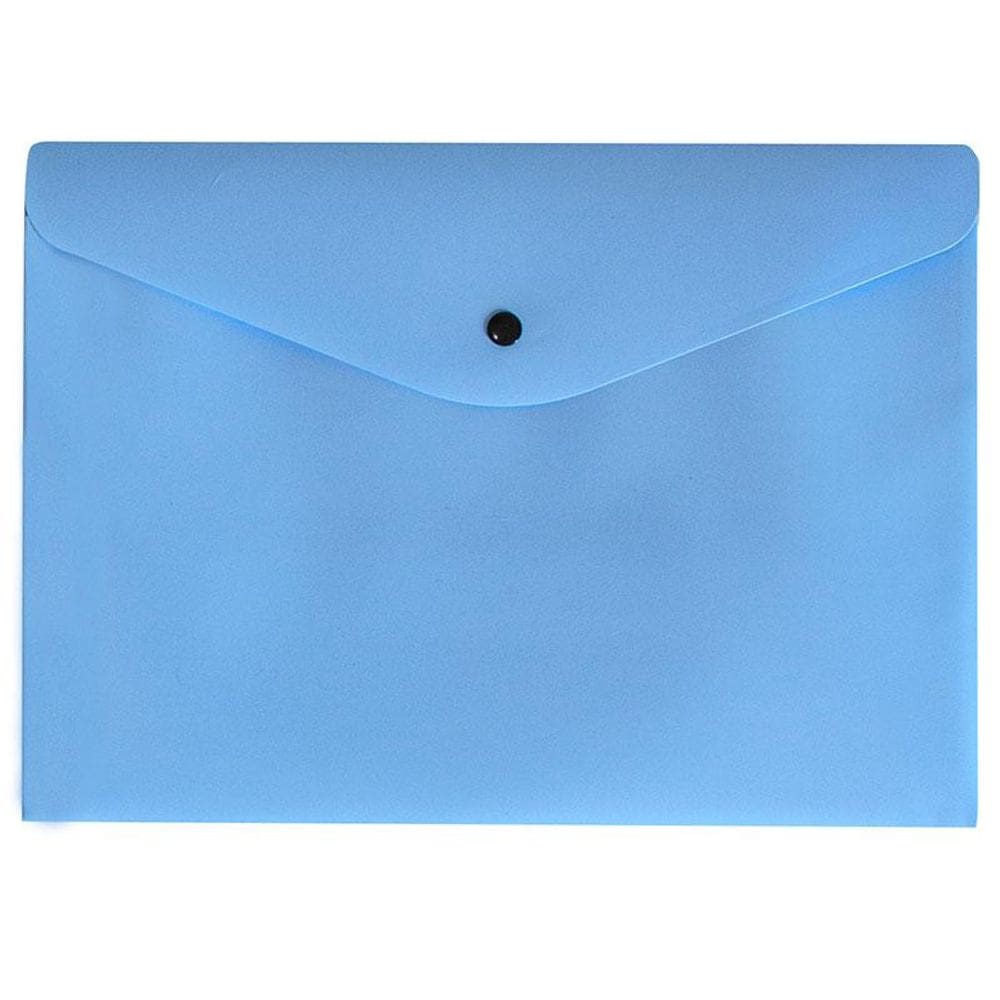 Envelope plástico botão A4 Linho Serena azul pastel Dello