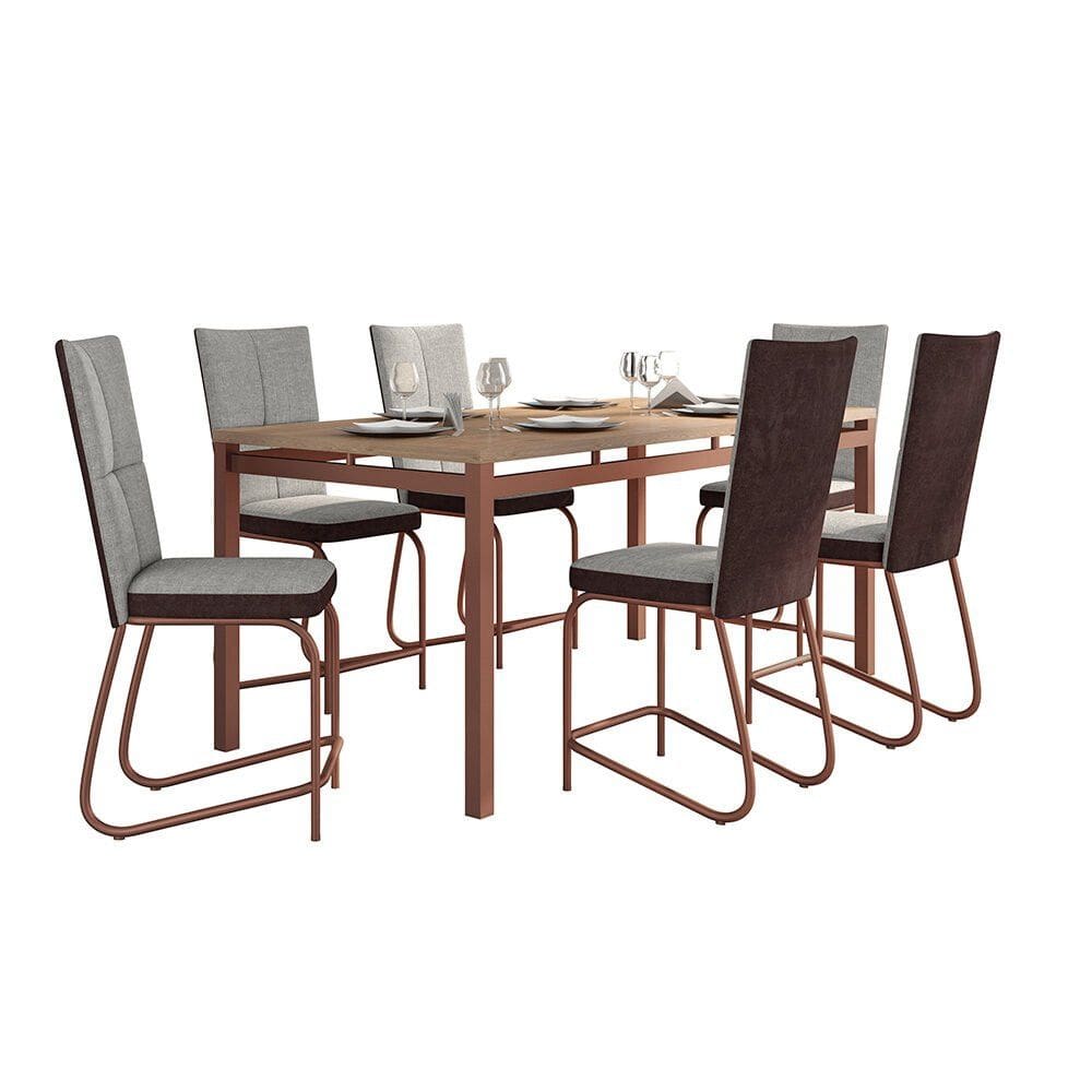 Conjunto de Mesa com 6 Cadeiras Valencia Fabone