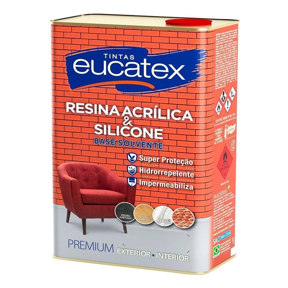 Resina Acrilica E Silicone Eucatex Base Solvente 5L