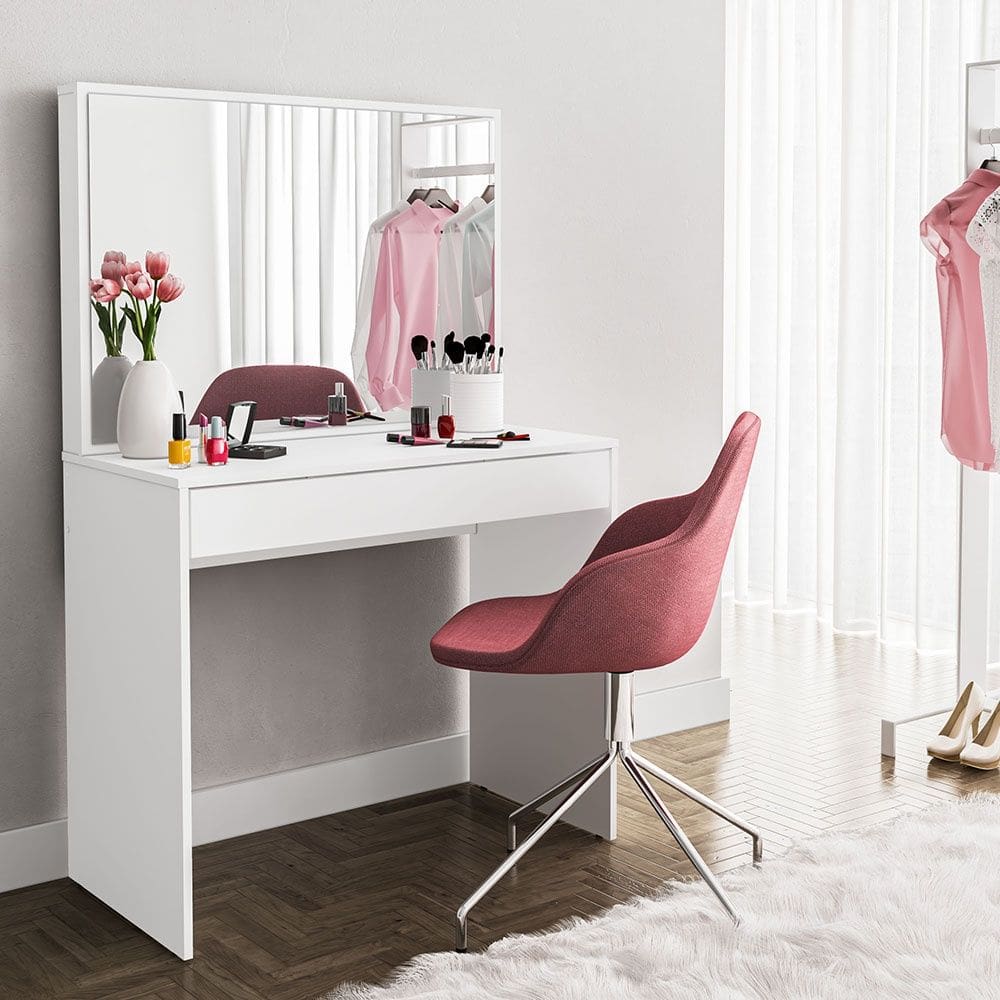 Penteadeira Virgínia 1 Gaveta com Divisória Branco Politorno Móveis