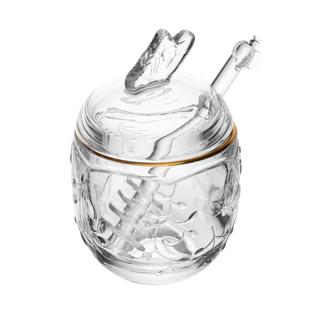 Meleira de Cristal C/Pegador New Butterfly Transparente C/Fio de Ouro Lyor