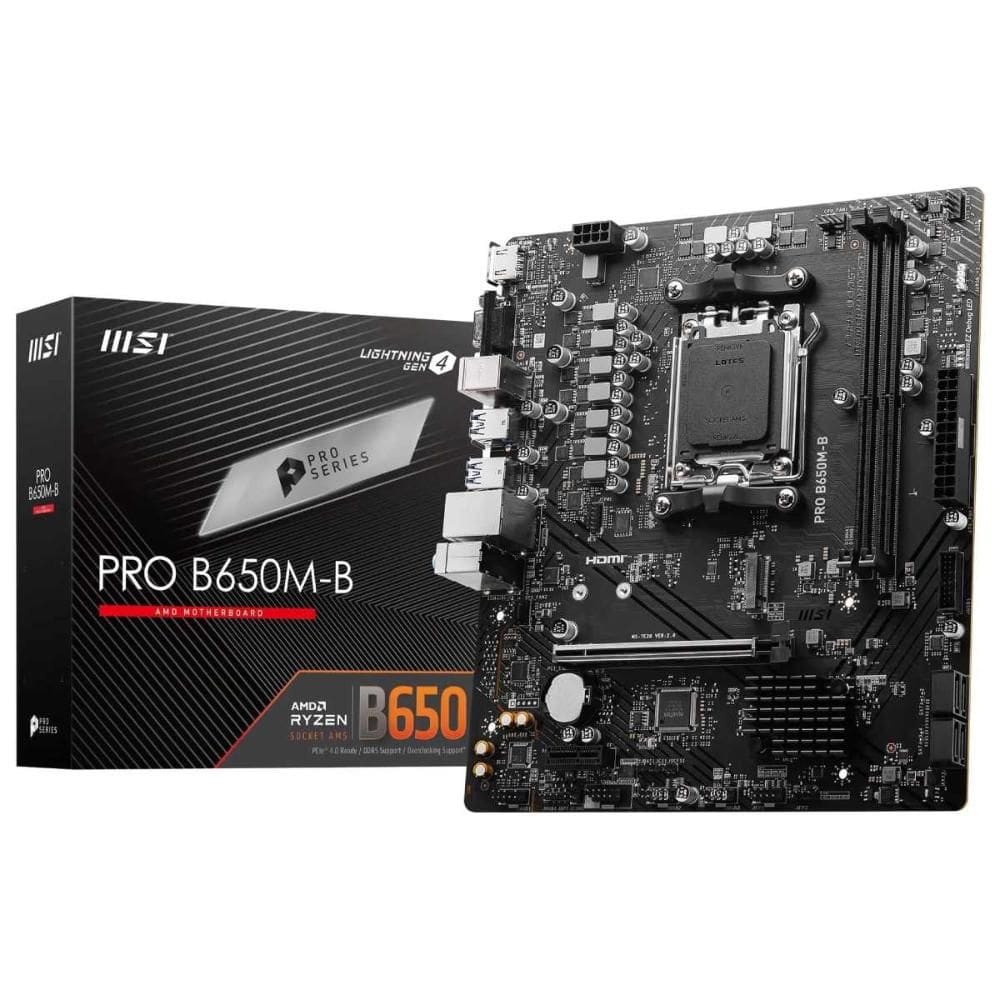 Placa Mãe MSI Pro B650M-B (AM5 - DDR5 9000) - Chipset Intel B650 - USB 3.2 - Slot M.2 - Micro ATX