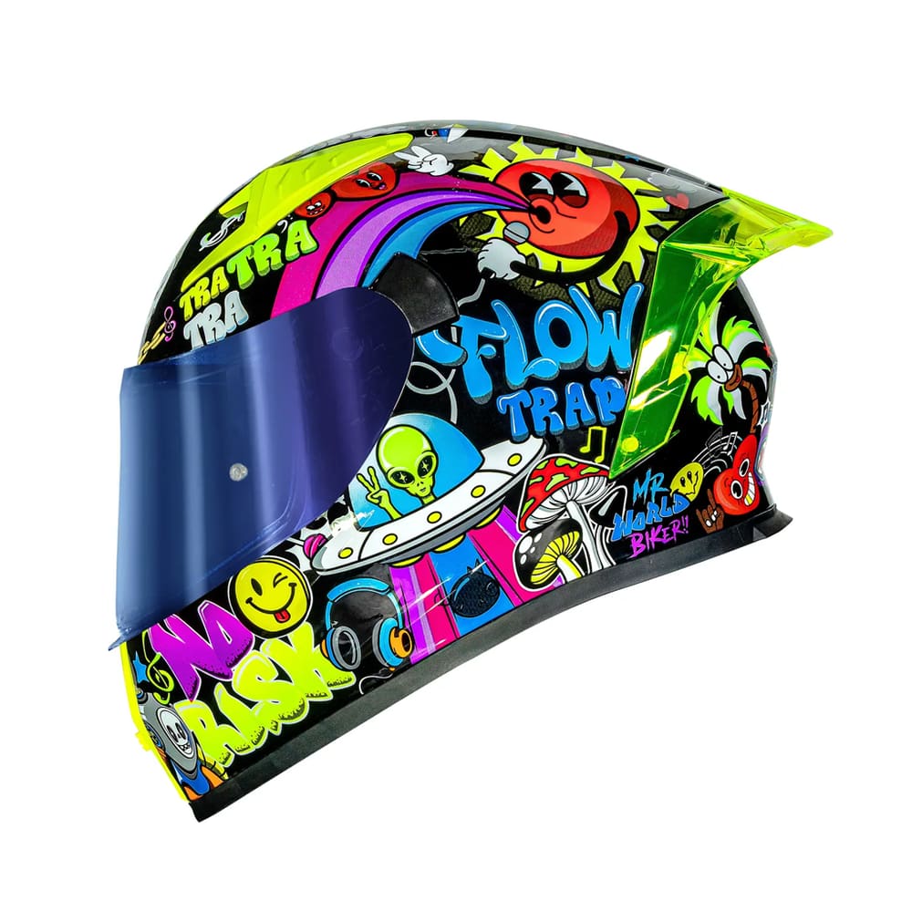 Capacete Norisk Flow Trap Black Viseira Extra + Spoiler (60)