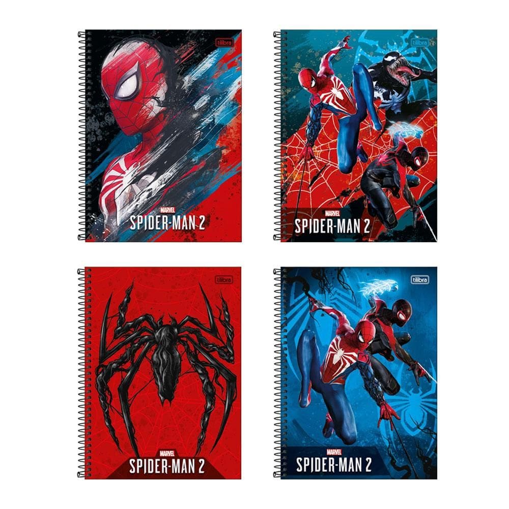 Caderno espiral universitário 1x1 80fls Homem Aranha Tilibra