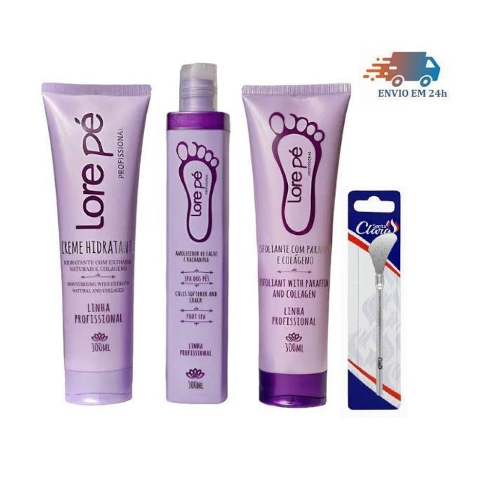Kit Lore Pé Amolecedor Calos E Rachadura Com 3 Itens +