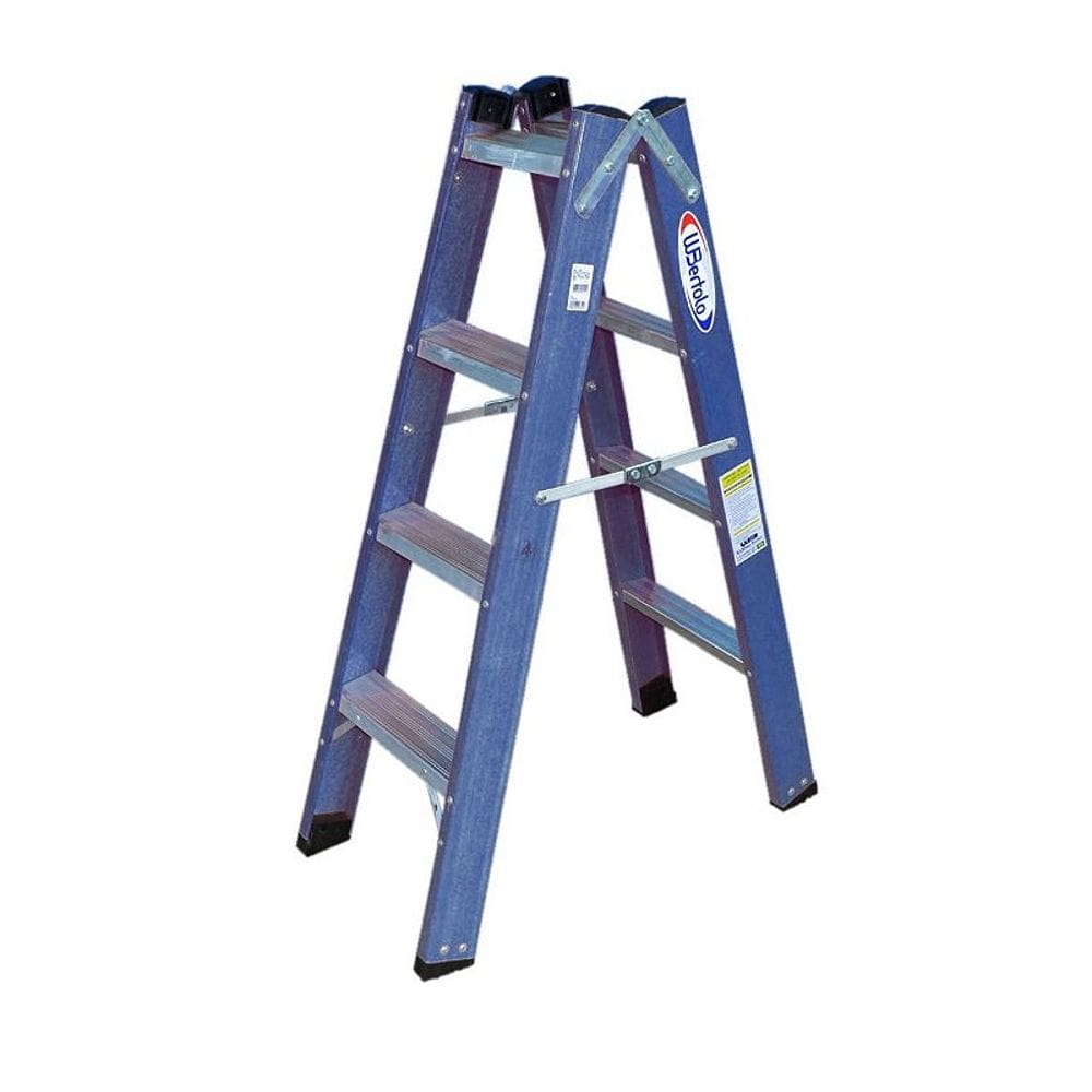 Escada Tesoura dupla 1.2m Alumínio/Fibra 4 degraus WBertolo