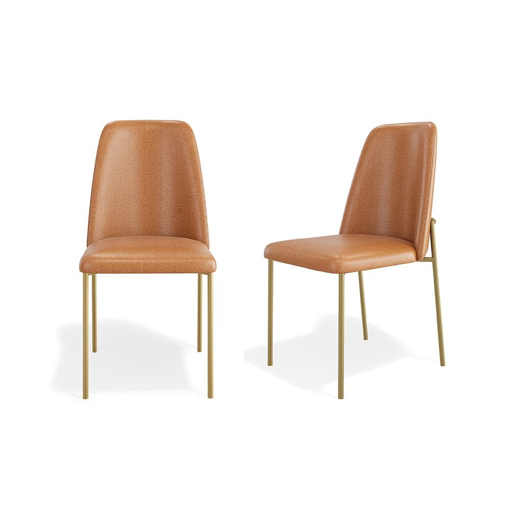 Conjunto 02 Cadeiras Livia Courissimo Whisky estrutura dourada  - SSX Multicoisas