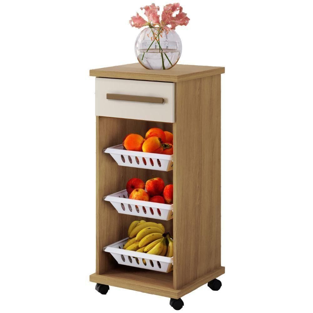 Fruteira Curitiba 1 Gaveta Cinamomo Off White Arte Móveis