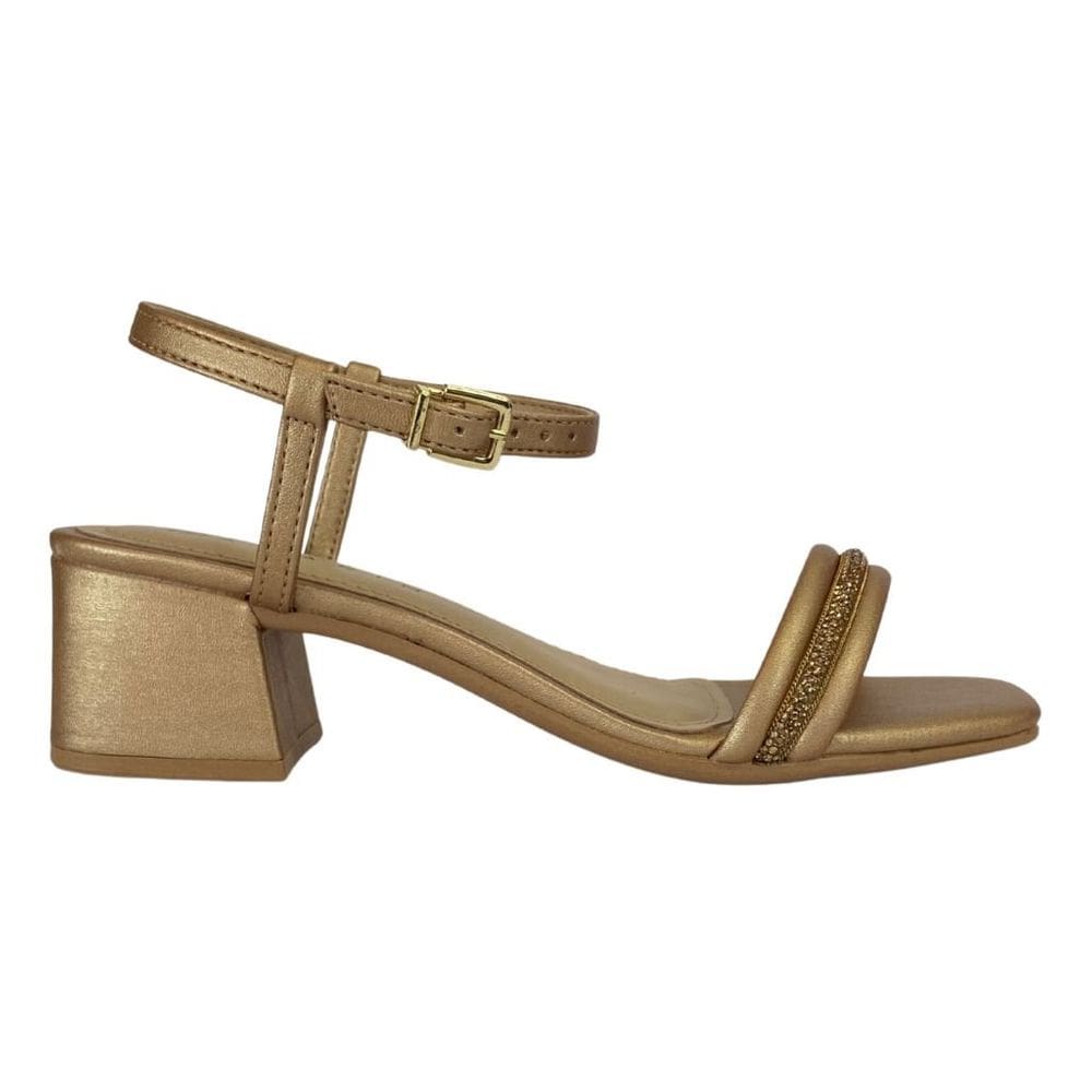 Tamanco Ramarim 2530202 Feminino Ouro casual saltinho