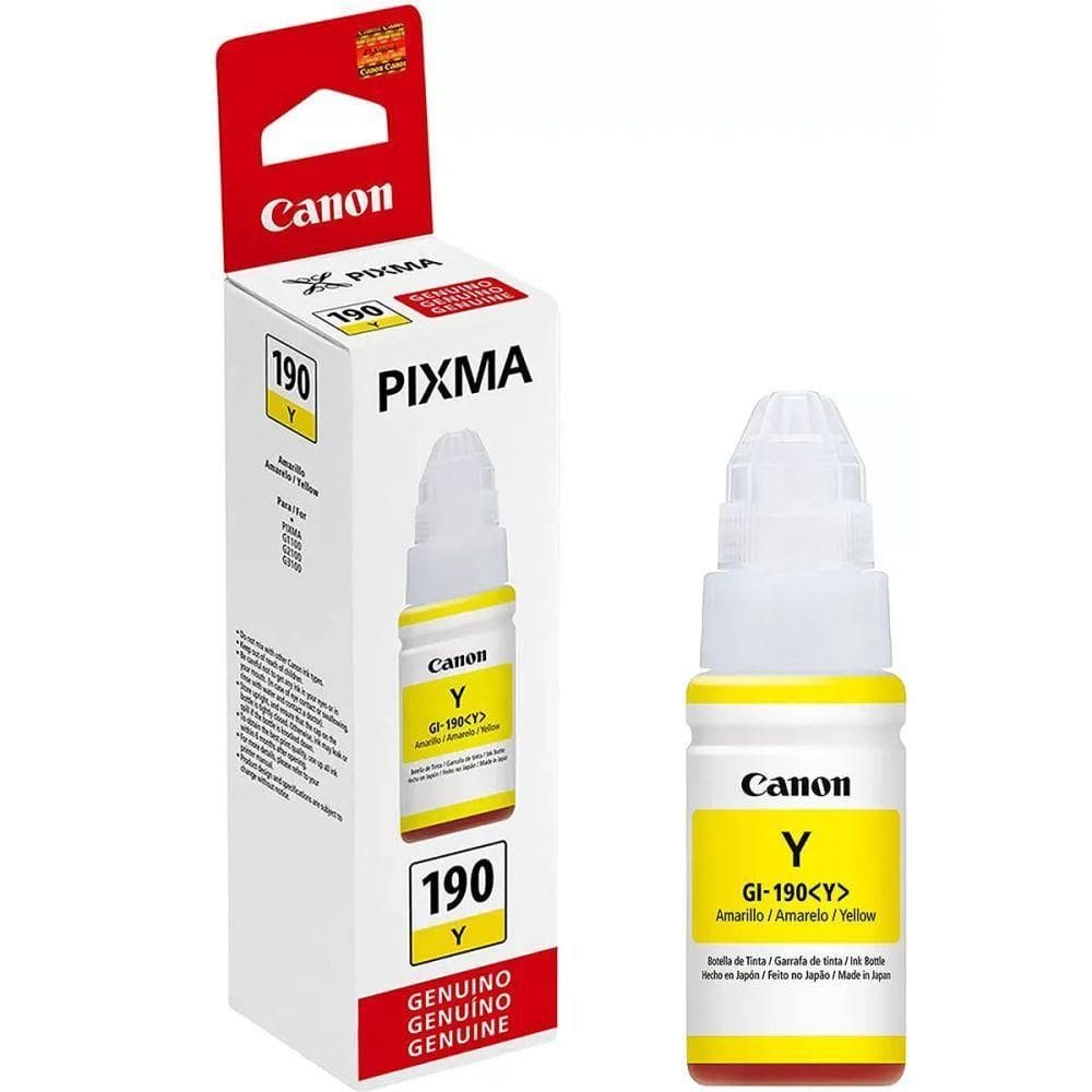 Tinta Impressora autêntico Canon Gi-190 Amarela 70ml
