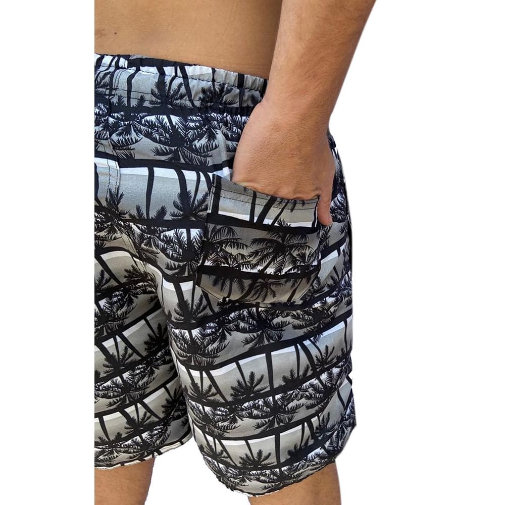 Short Masculino Estampado de Listras de Coqueiros CoolWave