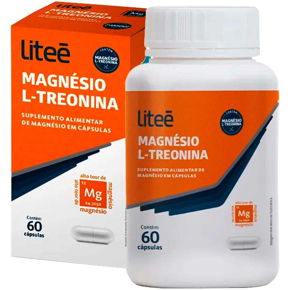 Magnésio Treonina 500mg com 60 Capsulas Litee Saúde Cerebral
