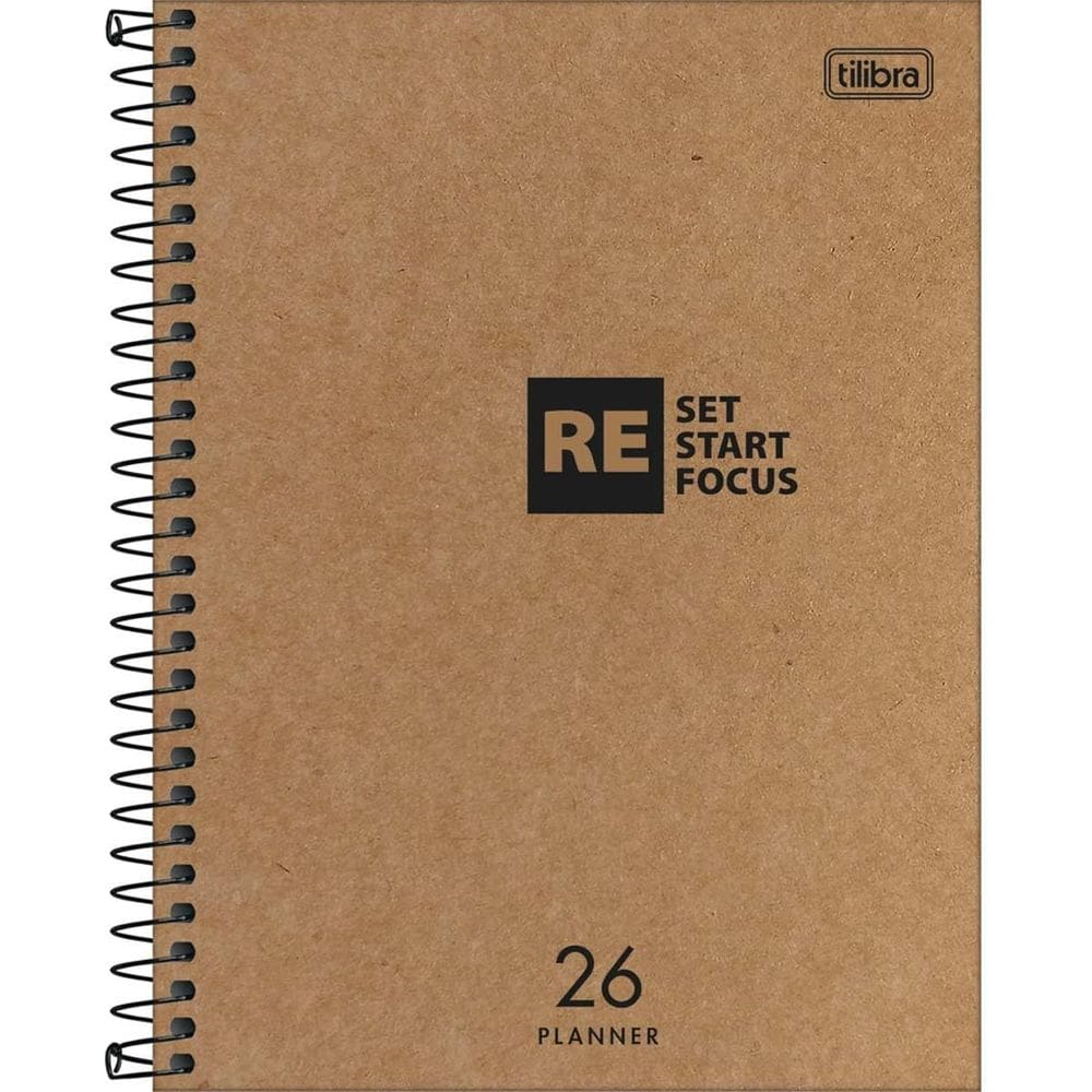 Tilibra - Planner Espiral Kraftwork 17,7 x 24 cm 2026 - Reset - TILIBRA
