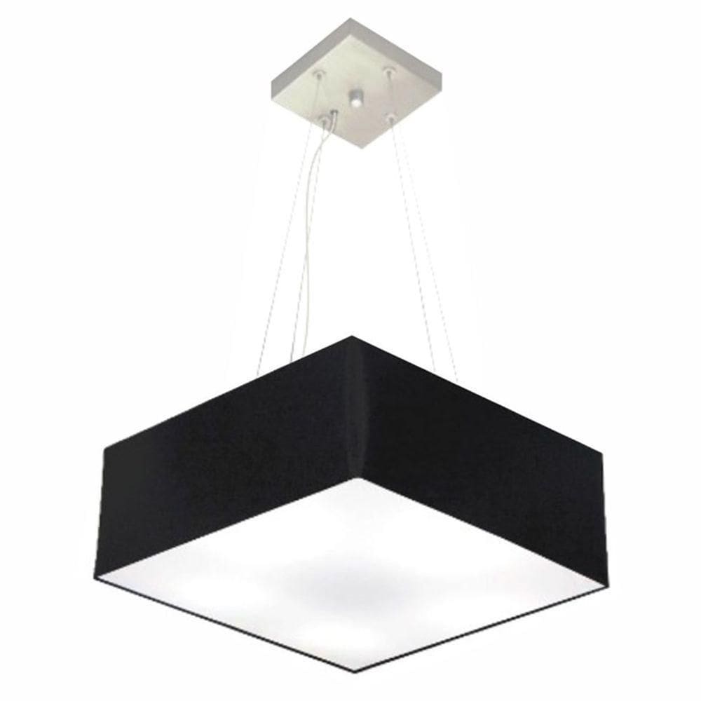Lustre Pendente Quadrado Preto Mj-4194 Para Mesa De Jantar E Estar