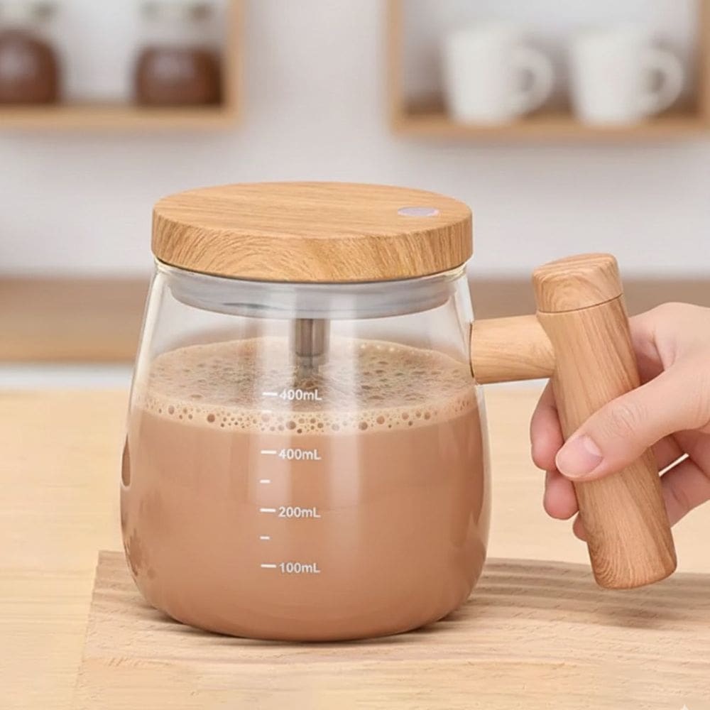 Copo Mixer Automático USB 400ml Portátil – Para Café, Shakes e Whey Protein