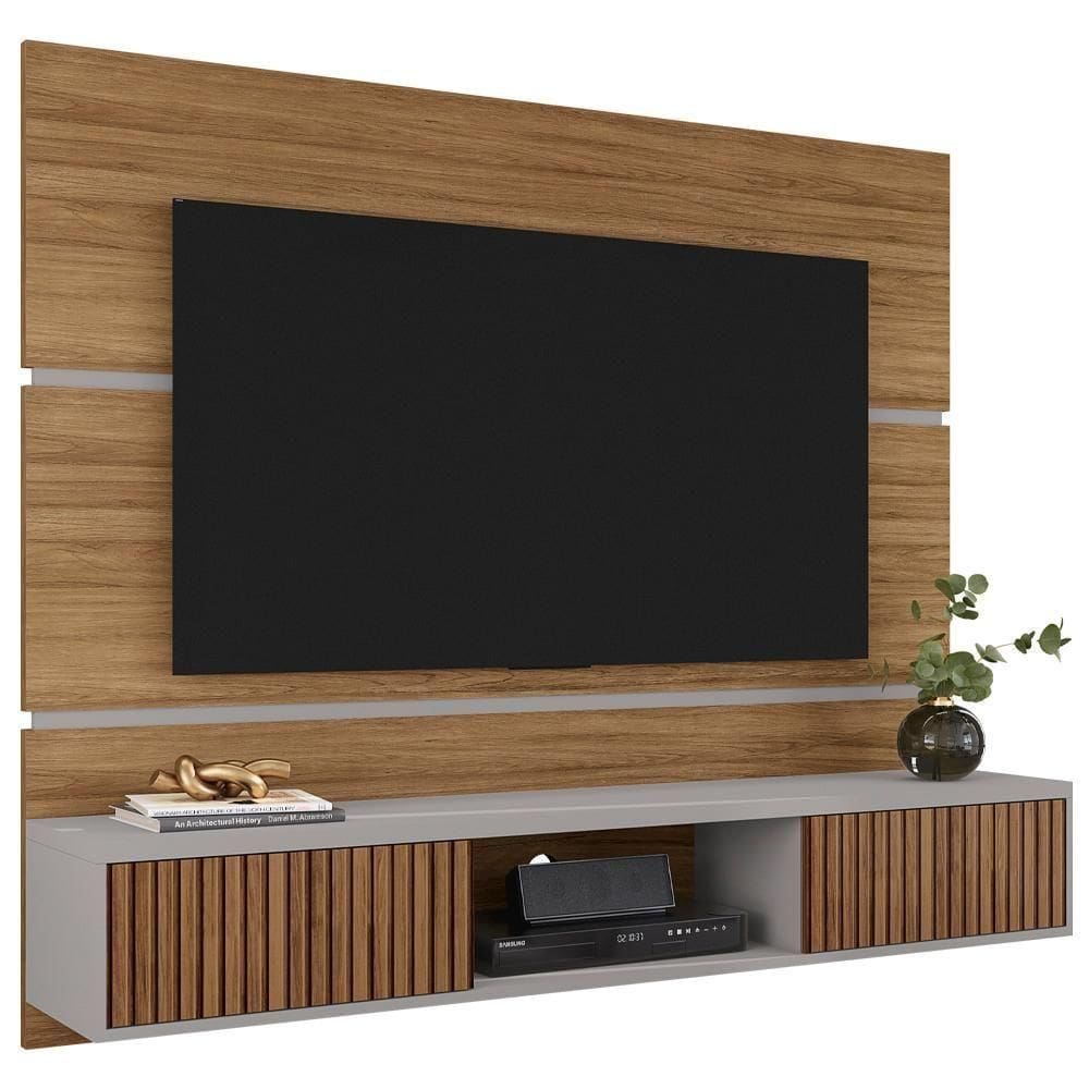 Painel Suspenso Tv 65 Pol 160 Cm Ambar Cinamomo Off White Bechara