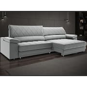 Sofá de Duplo Molejo com Carregador USB, Retrátil e Reclinável Viena 2,50m Veludocristal - NETSOFAS