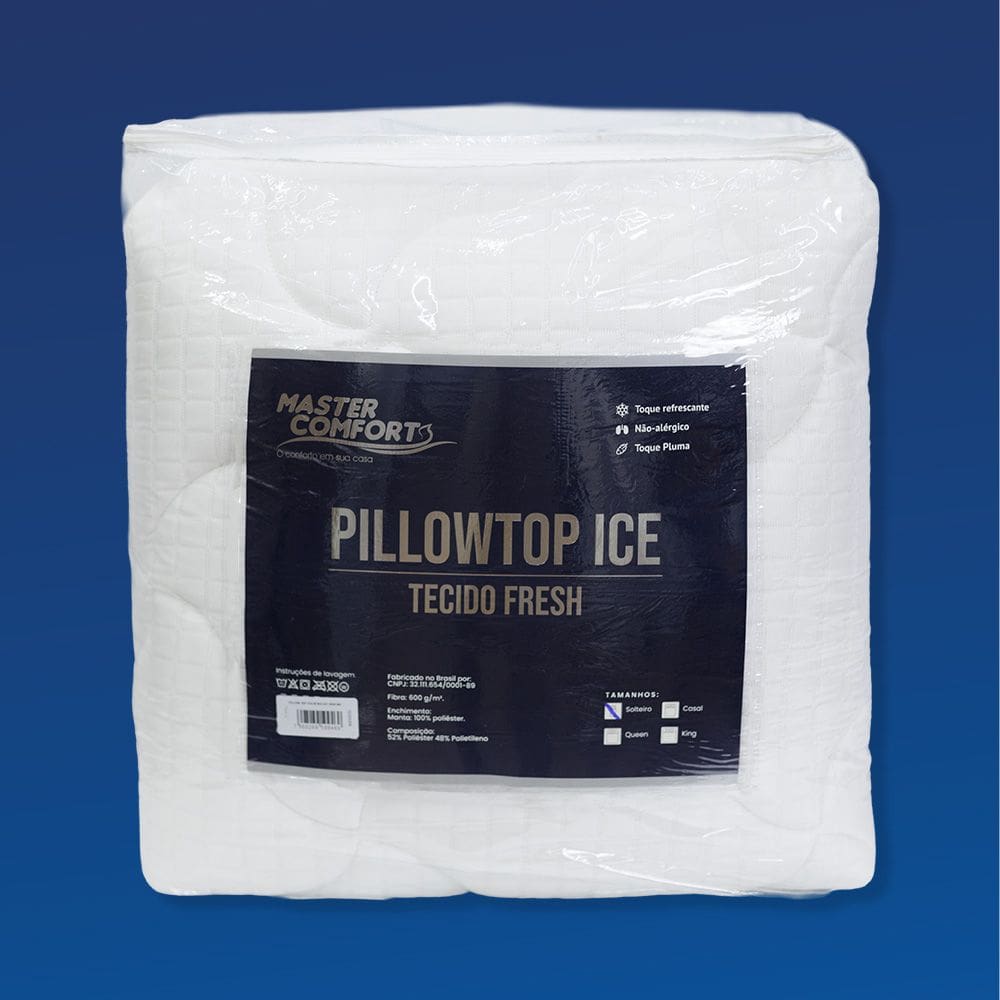 Pillow top Ice p/ colchão solteiro 600G/M² Master Comfort