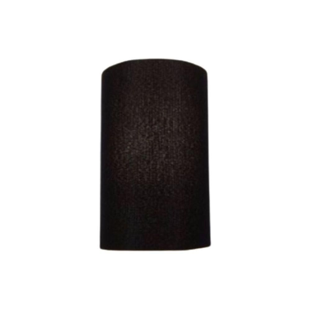 Arandela Meia Cana Vivare Md-2031 Cúpula Em Tecido 30-18x16cm - Bivolt Preto 127-220v