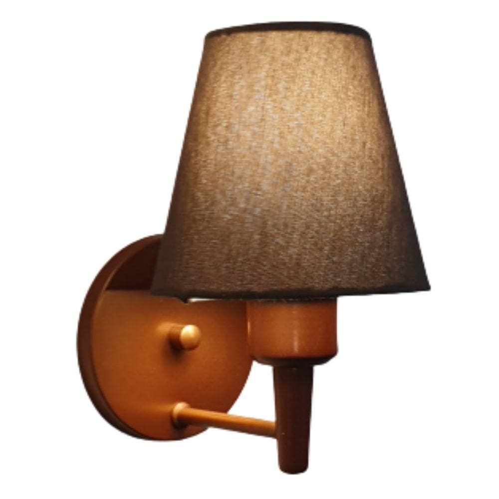 Arandela Parede Vivare Md-2004 Cobre Cúpula Em Tecido - Bivolt 2004-cbcq 127-220v