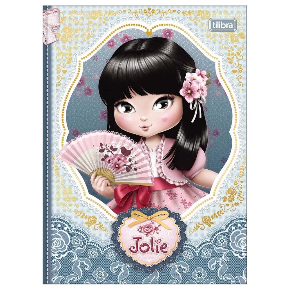 Caderno Colegial Brochura Jolie 1 Matéria 80 Folhas Capa Dura 17,6 x 23,9cm Tilibra