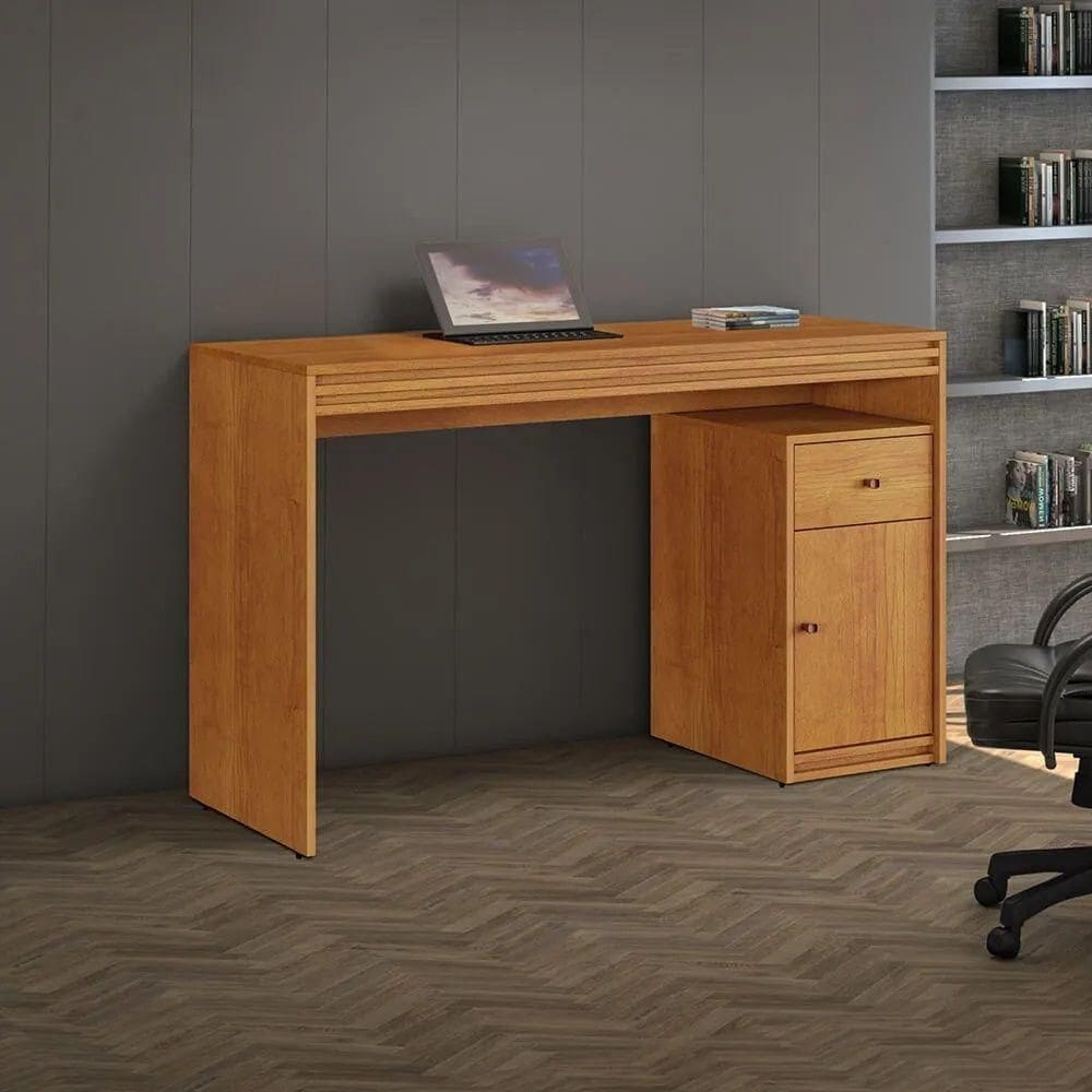 Mesa Escrivaninha Madrid Mavaular Cor:naturalle