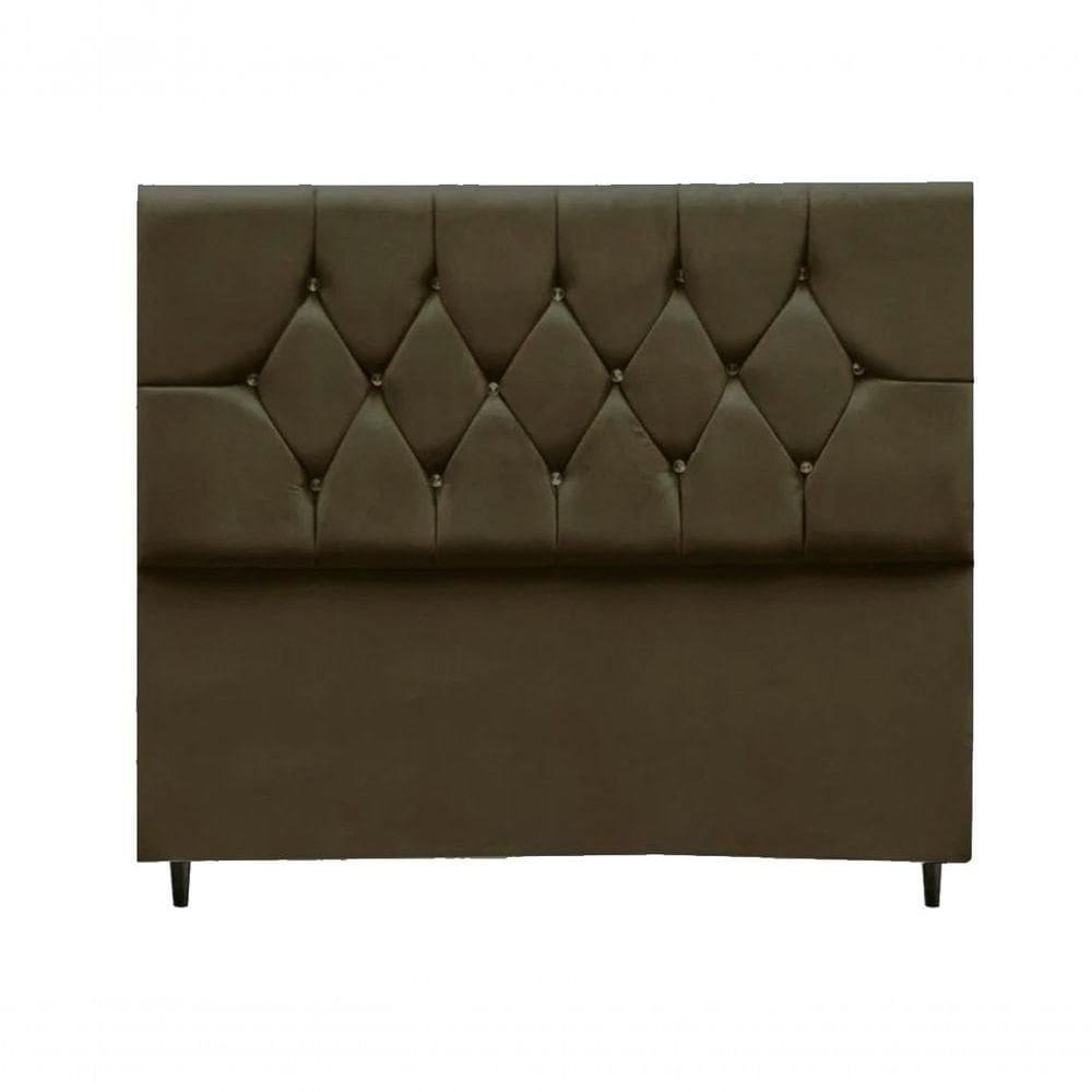 Cabeceira Estofada Cama Box Casal 140cm Geovana - Mhs Marrom