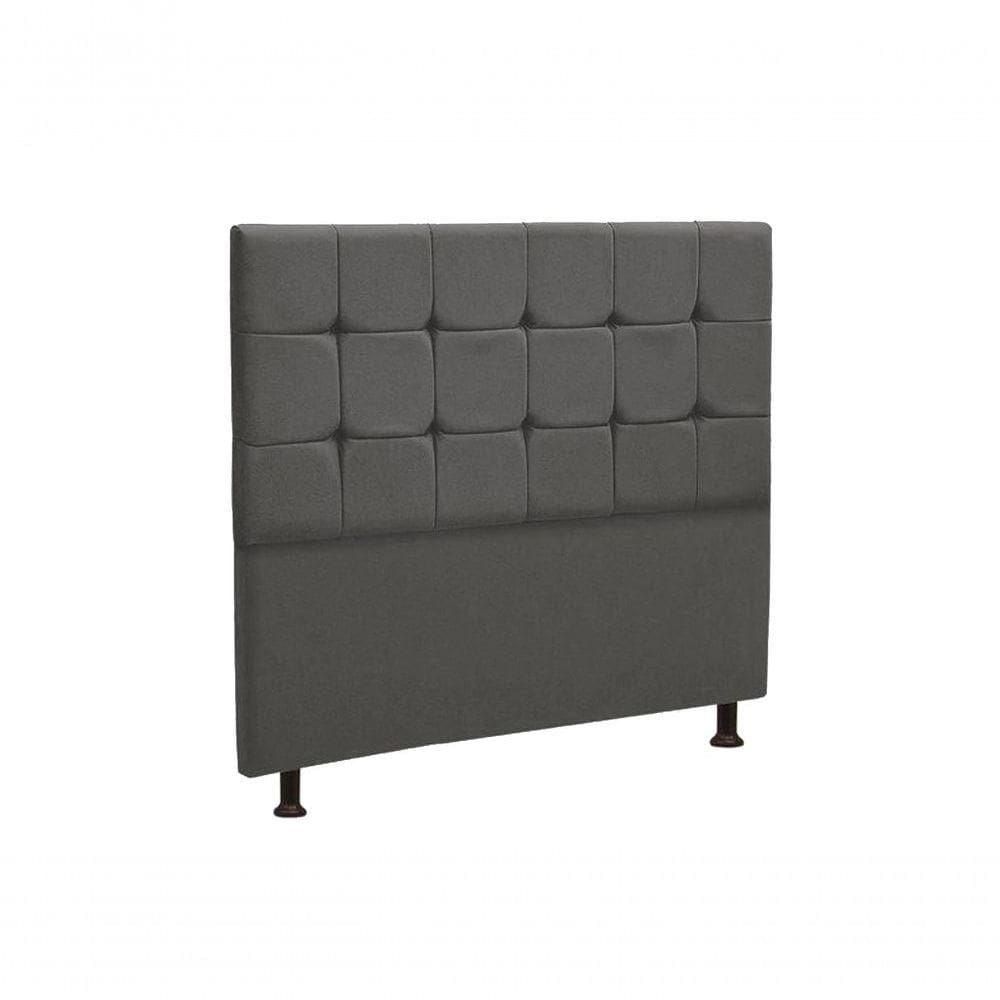 Cabeceira Estofada Cama Box Casal 140cm Quadrados - Mhs Cinza