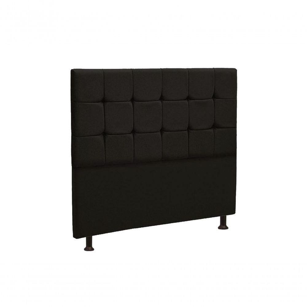 Cabeceira Estofada Cama Box Casal 160cm Quadrados - Mhs Preto