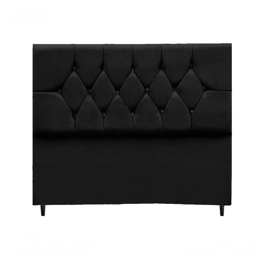 Cabeceira Estofada Cama Box Casal 140cm Geovana - Mhs Preto