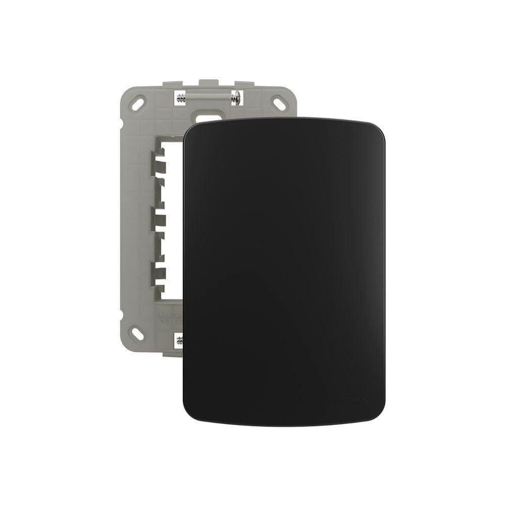 Placa Cega Com Suporte Margirius B3 Colors 4x2 Preto Ebony