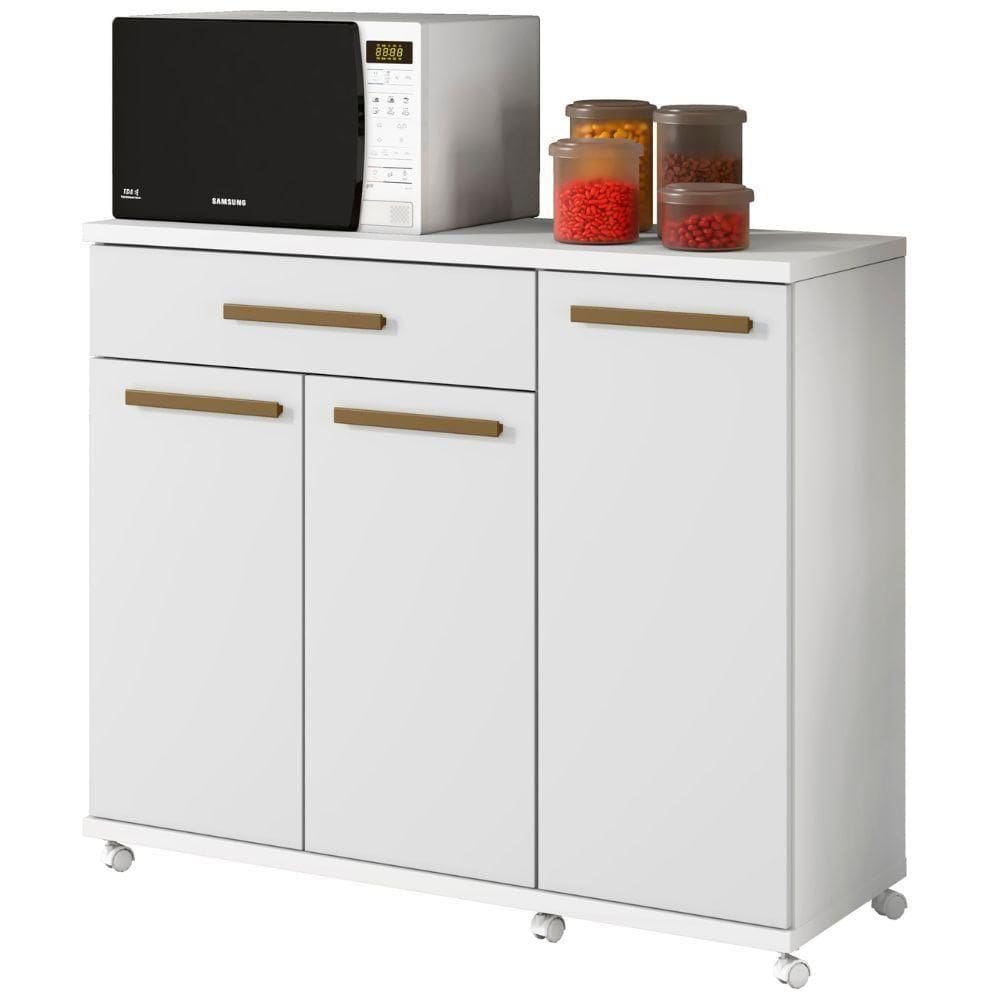 Balcão Parati 3 Portas 1 Gaveta Branco Arte Móveis