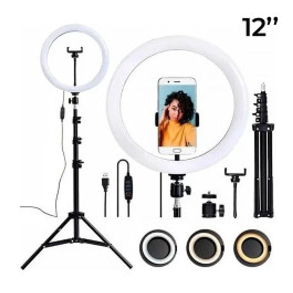 Ring Light 12 Polegadas com Tripé 2.1M Profissional - 12 Polegada