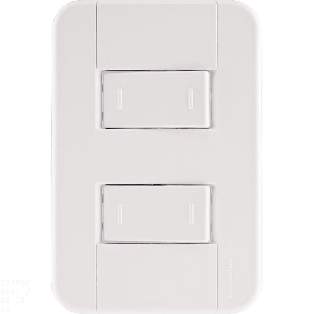 Conjunto 4x2 Com 2 Interruptores Paralelos 10 A 250 V Tramontina Tablet Branco Tramontina