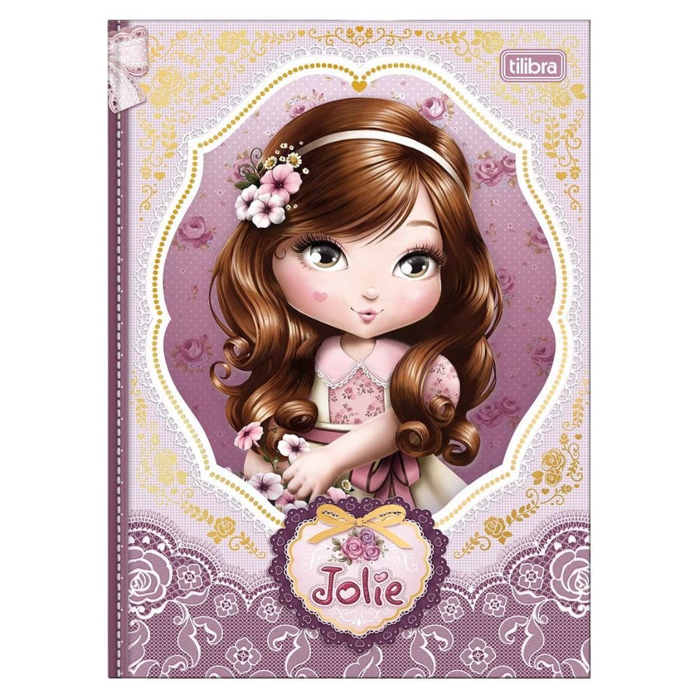 Caderno Colegial Brochura Jolie 1 Matéria 80 Folhas Capa Dura 17,6 x 23,9cm Tilibra