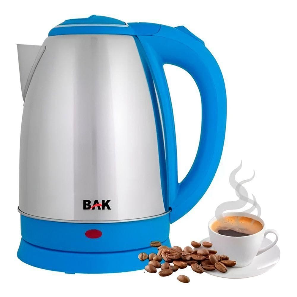 Chaleira Elétrica Aço Inox Jarra Bule 1100W 1,8L Portátil 110V Azul Claro