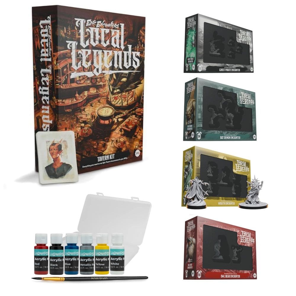 Kit de jogo Epic Encounters Local Legends Tavern com conjunto de pintura
