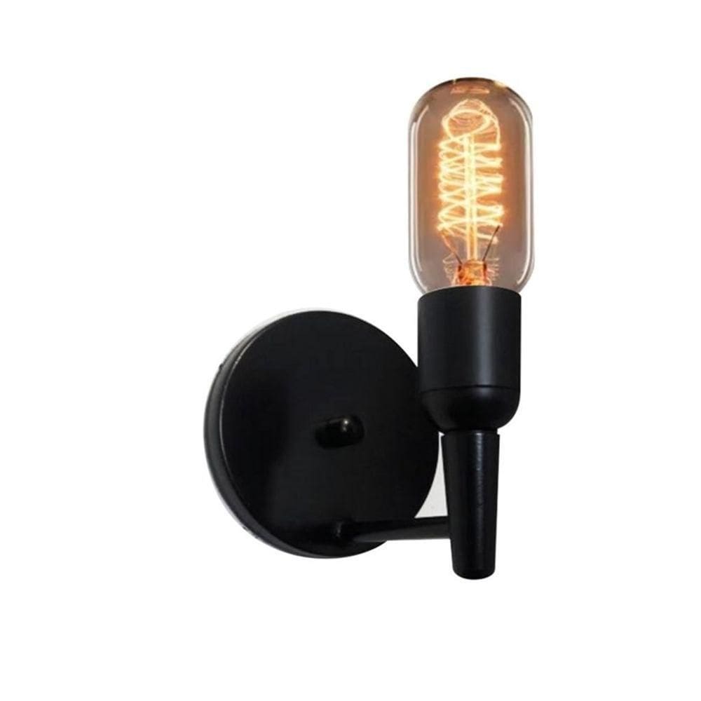 Arandela Retro Parede Md-2028 Preto Suporte Para Lâmpada - Bivolt