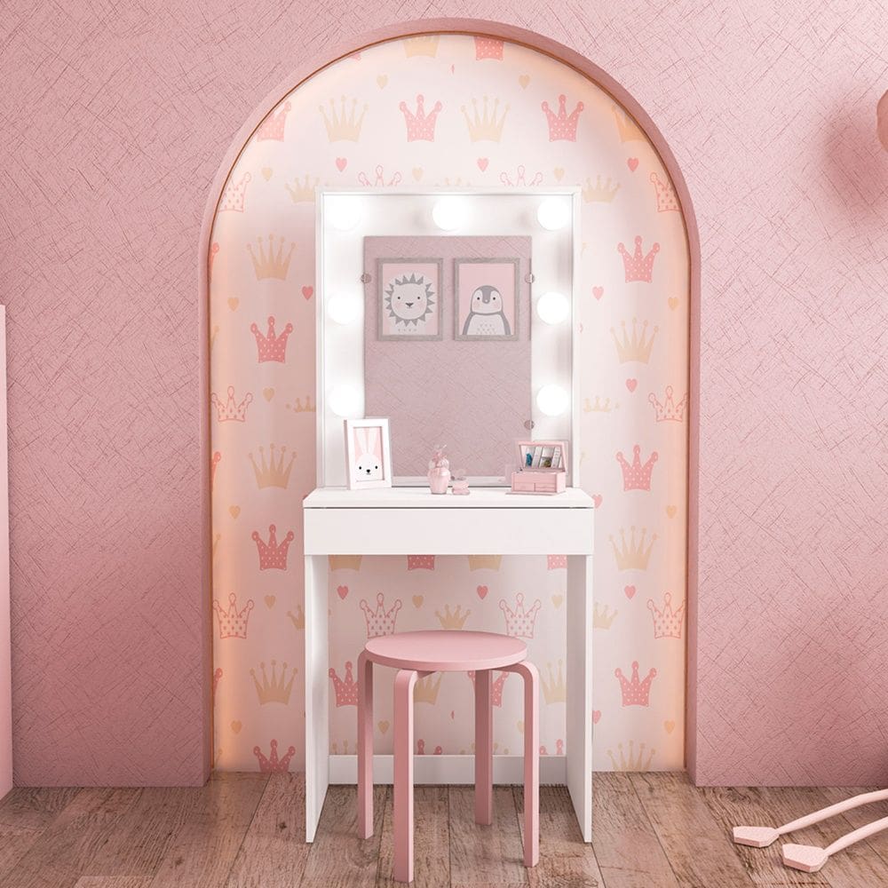 Penteadeira Camarim Lavínia 1 Gaveta Branco Politorno Móveis